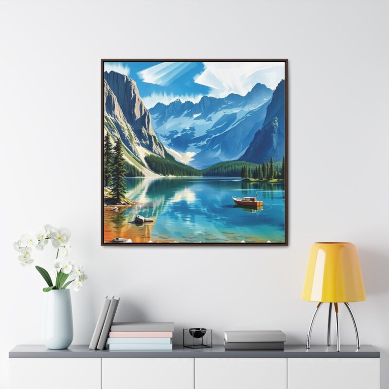 Canvas Wrap Mountain Lake Wall Art - Image 48