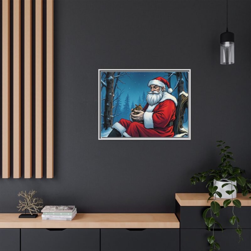 Canvas Art of Santa's Gentle Moment in the Snowy Woods - Image 92