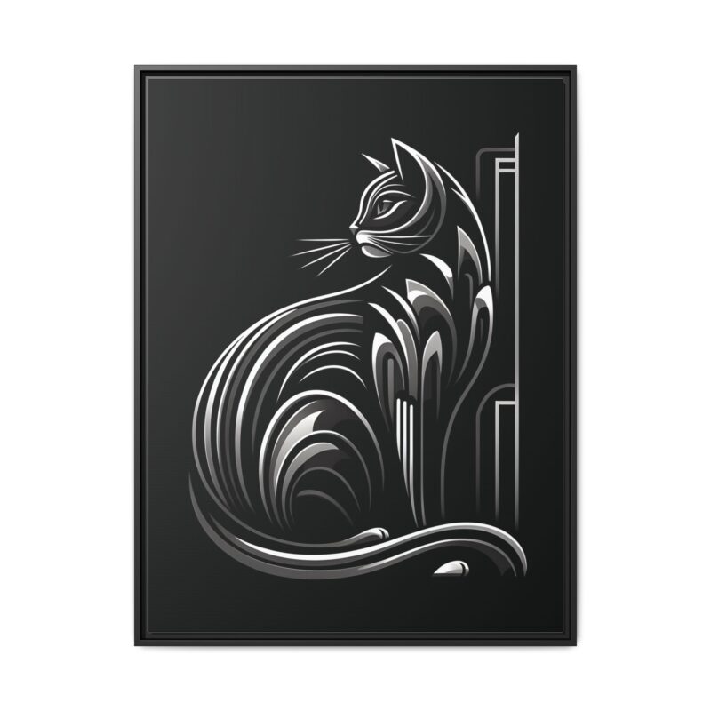 Unique and Eye-Catching: Black Cat Art Deco Wall Decor - Image 2