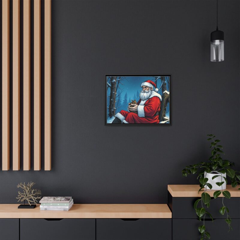 Canvas Art of Santa's Gentle Moment in the Snowy Woods - Image 21