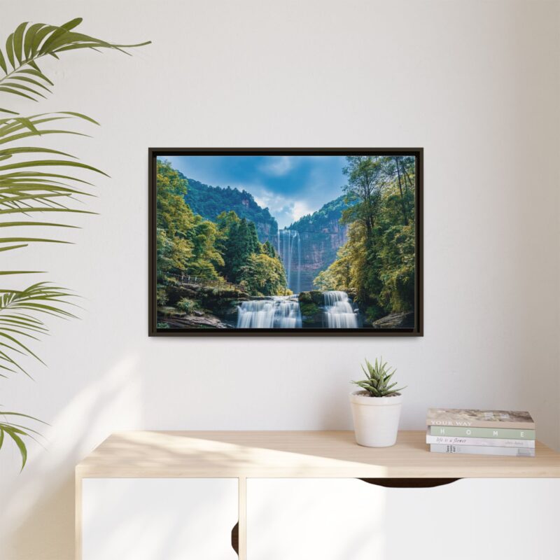 Canvas Wall Art - Waterfall Mountain Landscape - Image 84