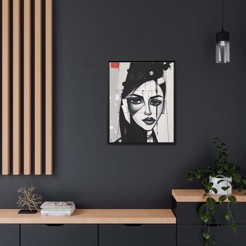 Canvas Art on An elegant and modern black-and-white abstract portrait - Image 85