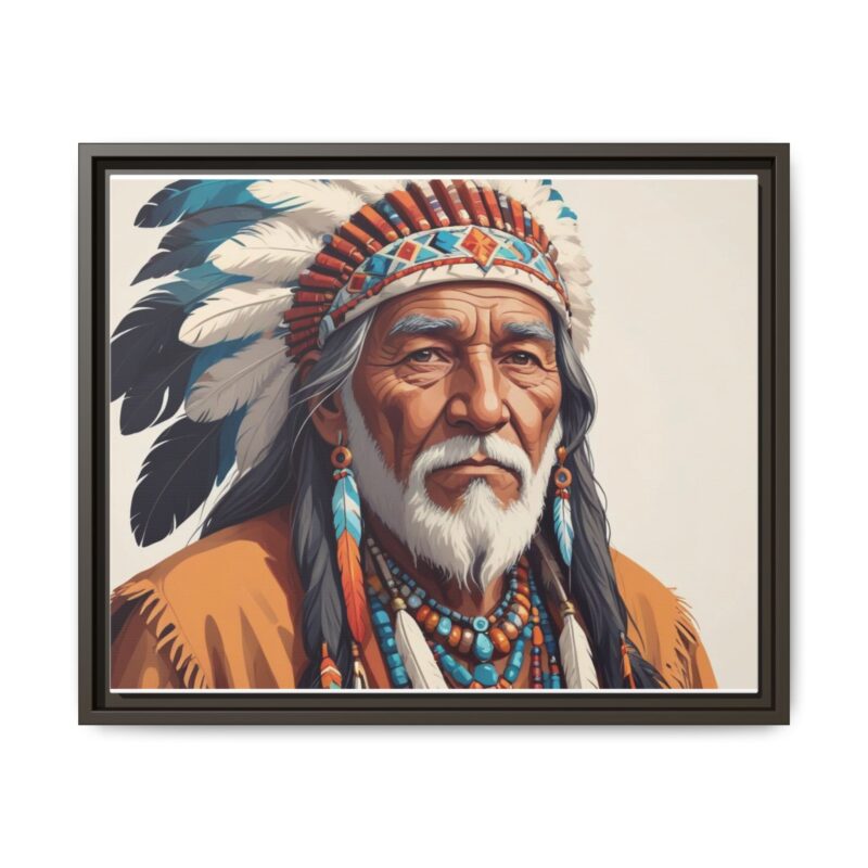 Matte Canvas, Framed elderly Native American man - Image 66