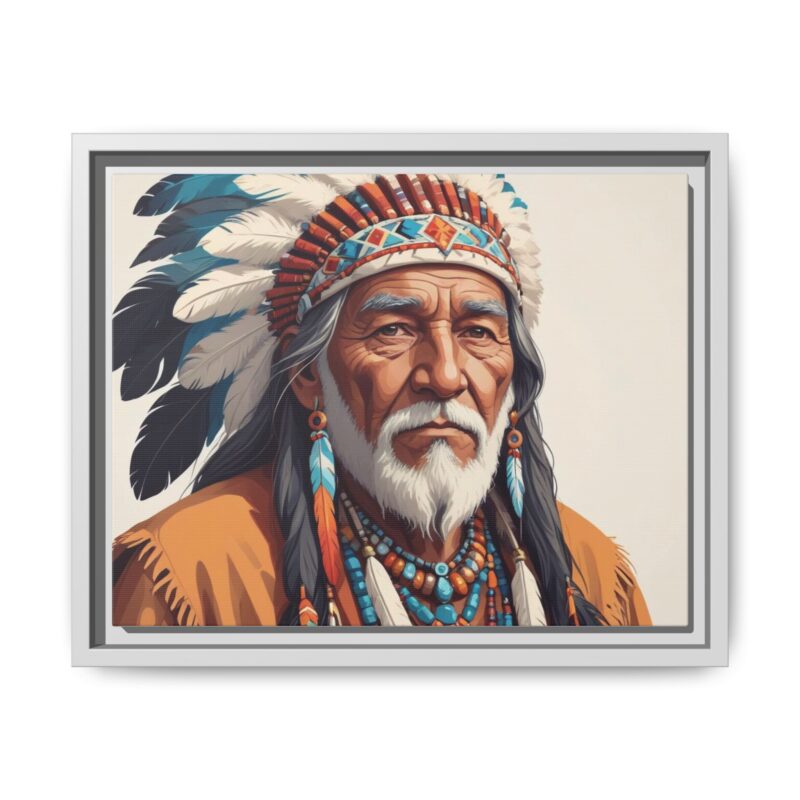 Matte Canvas, Framed elderly Native American man - Image 54