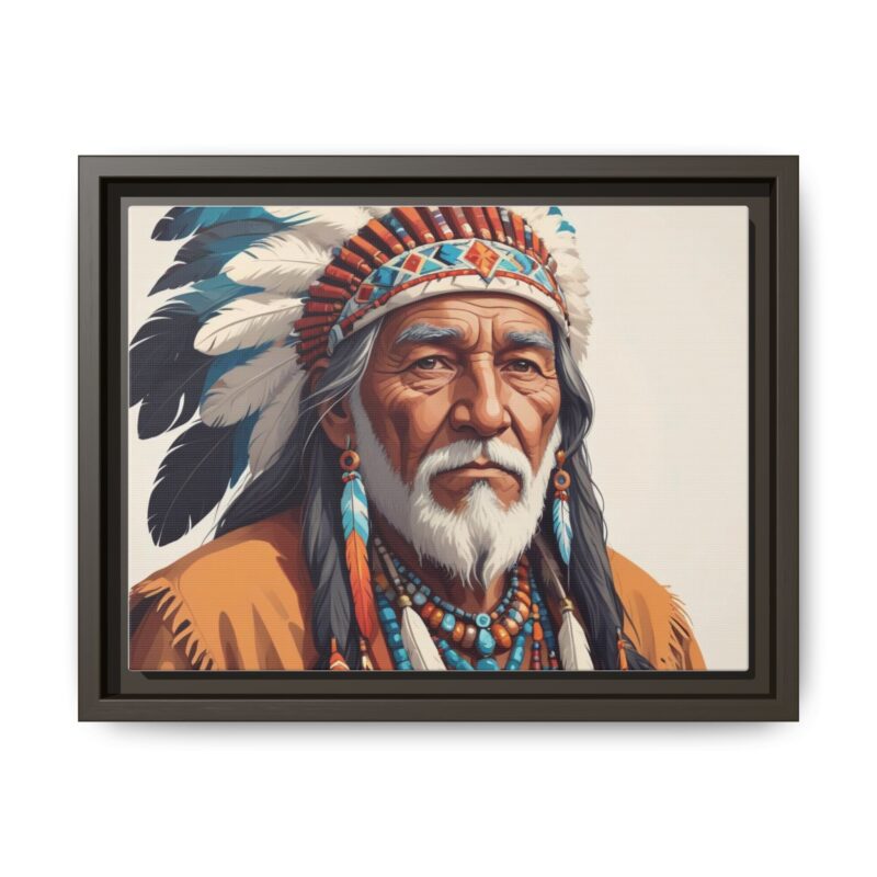 Matte Canvas, Framed elderly Native American man - Image 42