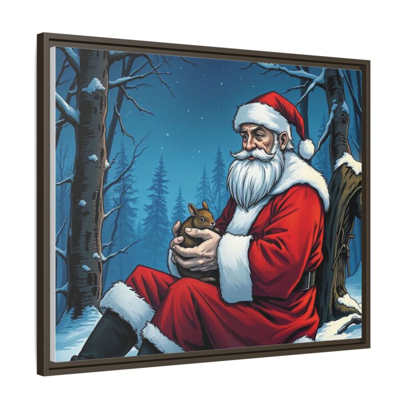 Canvas Art of Santa's Gentle Moment in the Snowy Woods - Image 127