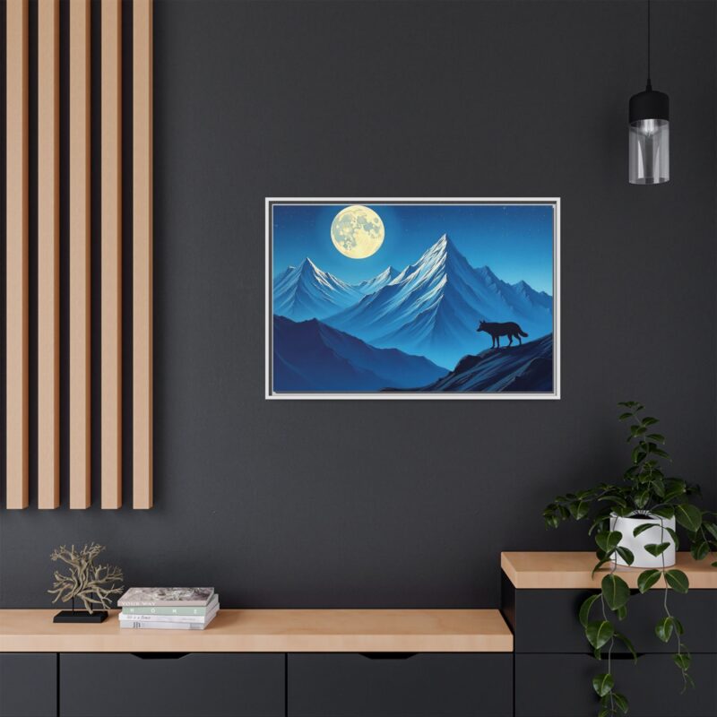 Canvas Wall Art: Moonlit Mountain Landscape - Image 100