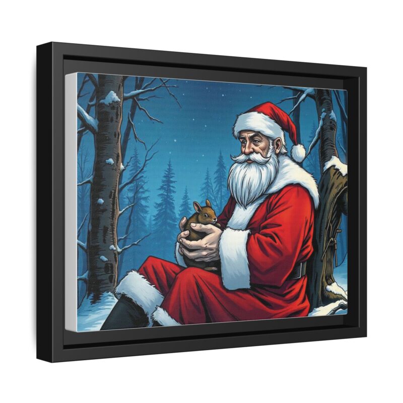 Canvas Art of Santa's Gentle Moment in the Snowy Woods - Image 7