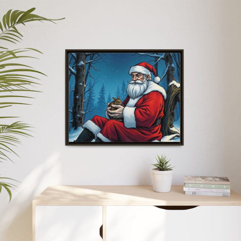 Canvas Art of Santa's Gentle Moment in the Snowy Woods - Image 128