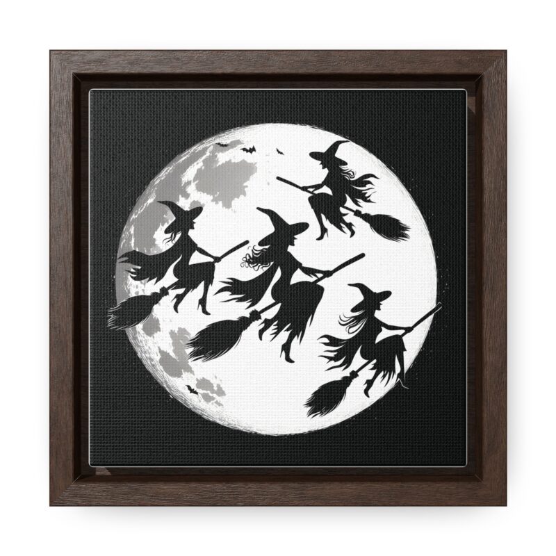 Canvas Wraps - Elegant Witch Silhouettes on Broomsticks Halloween Wall Art - Image 12