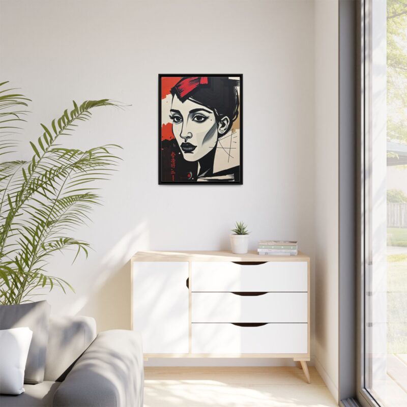 Wall Art Print of A black and white abstract portrait of a woman's face - Image 28