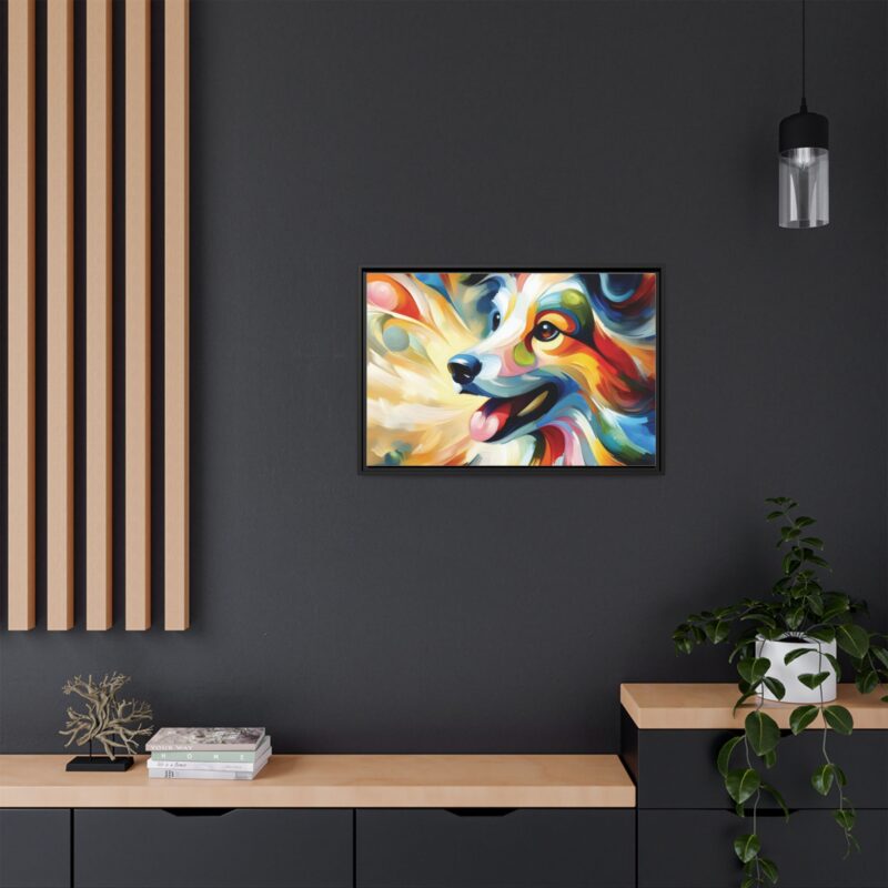 Matte Canvas, Framed Colorful Abstract Dog Canvas Art for Modern Wall Decor - Image 28