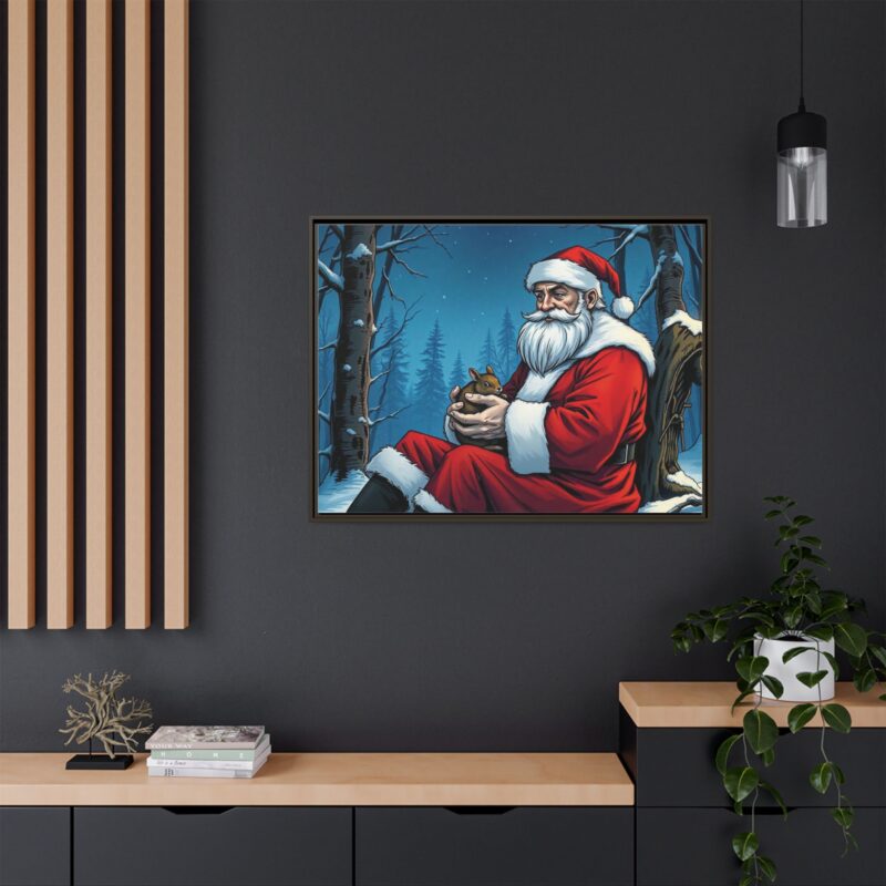 Canvas Art of Santa's Gentle Moment in the Snowy Woods - Image 105