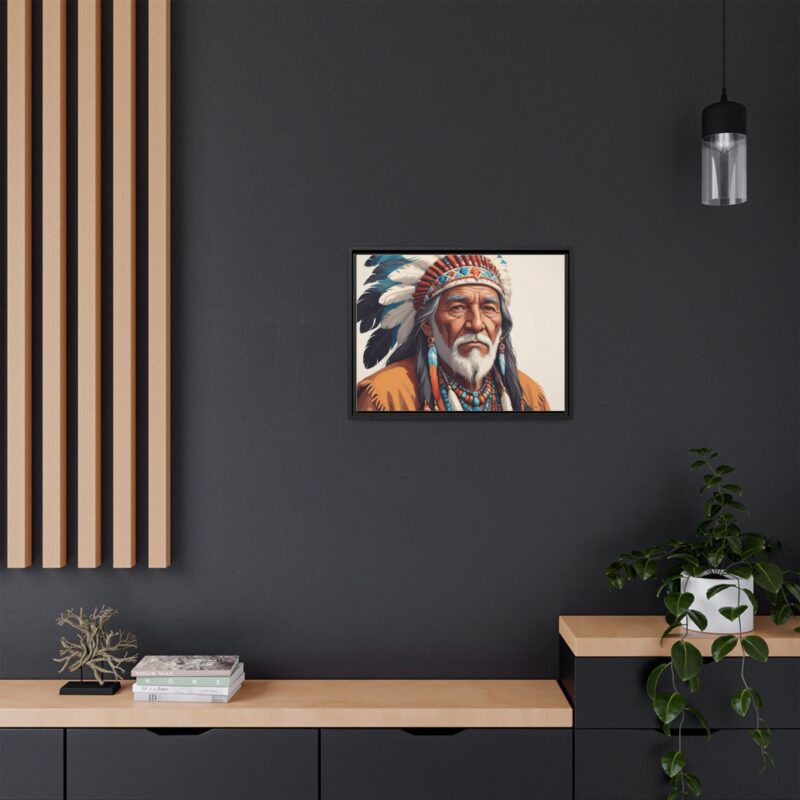 Matte Canvas, Framed elderly Native American man - Image 21