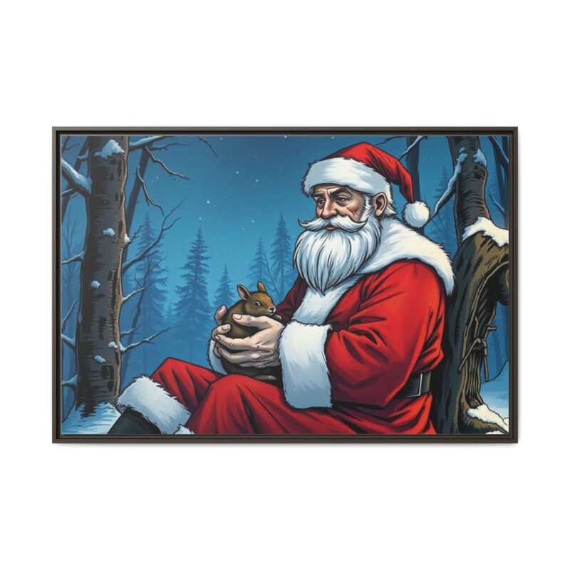 Canvas Art of Santa's Gentle Moment in the Snowy Woods - Image 114