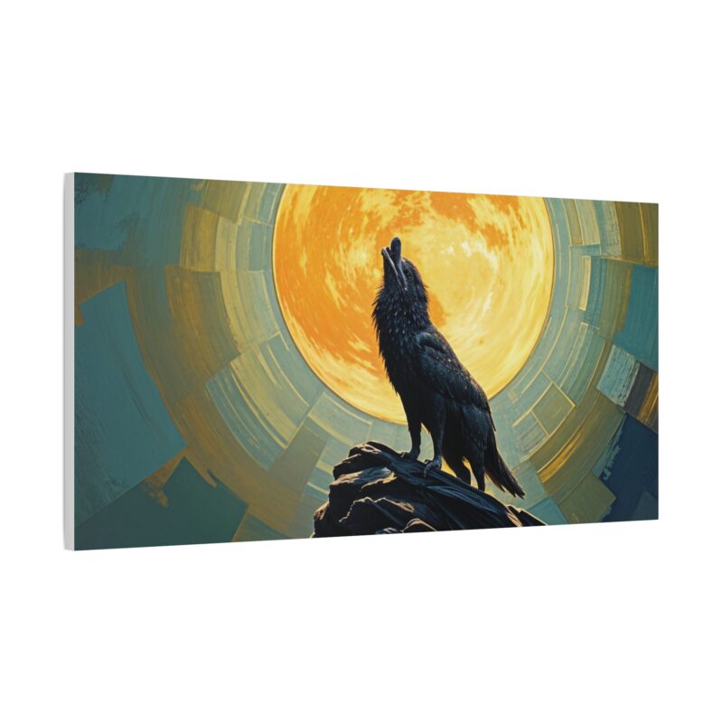 Wolf Howling at the Full Moon Canvas Print Wall Art - Image 58