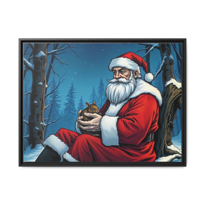 Canvas Art of Santa's Gentle Moment in the Snowy Woods - Image 30