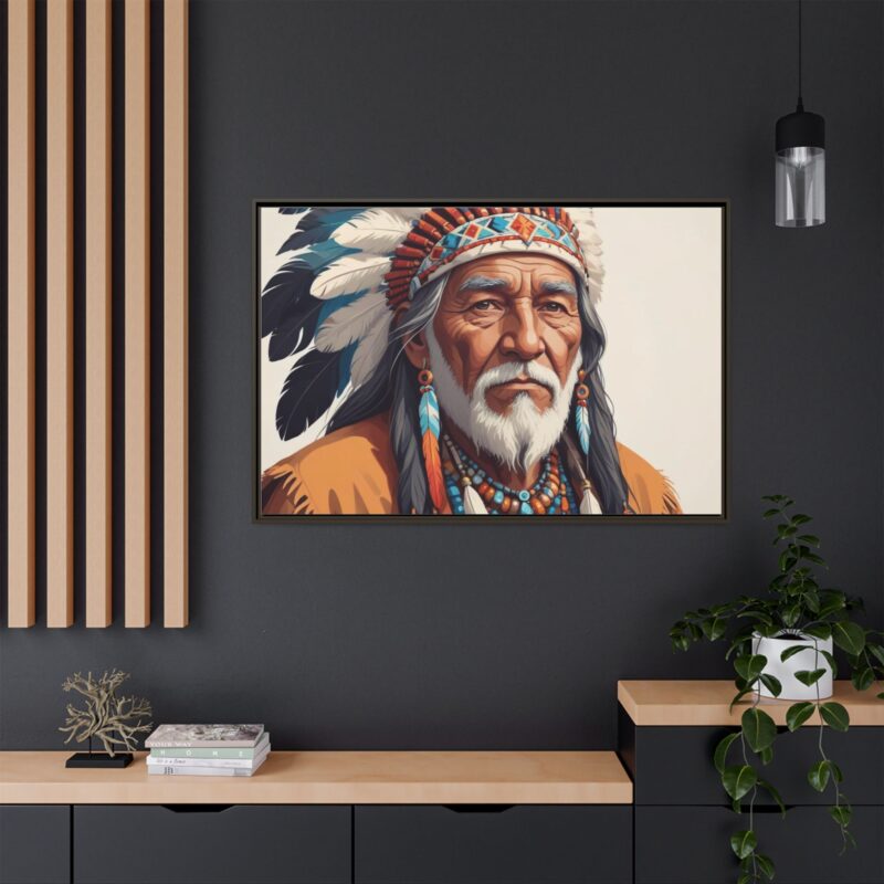 Matte Canvas, Framed elderly Native American man - Image 113