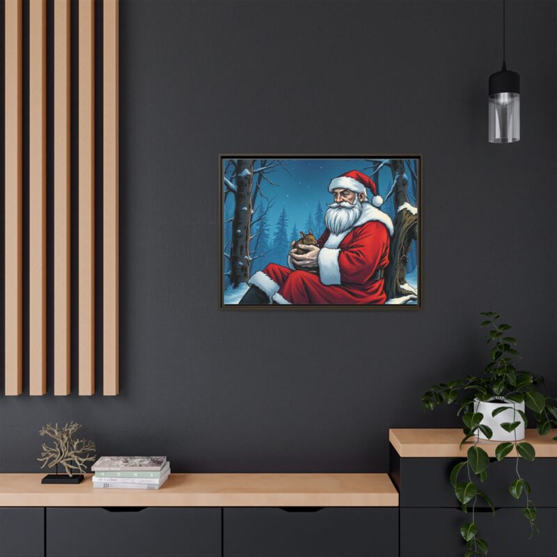 Canvas Art of Santa's Gentle Moment in the Snowy Woods - Image 89