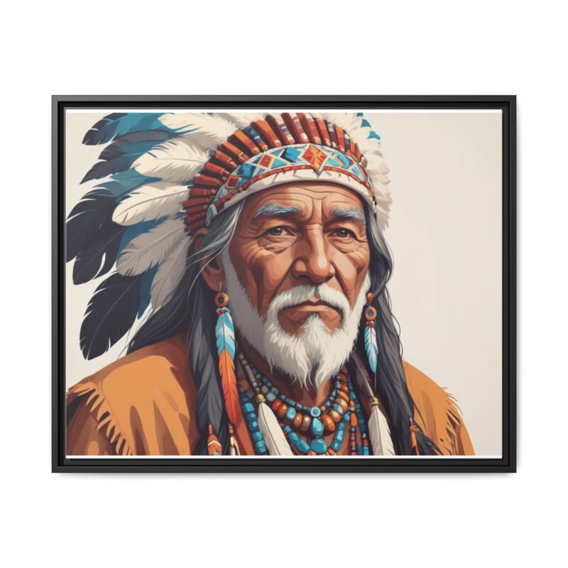 Matte Canvas, Framed elderly Native American man - Image 122