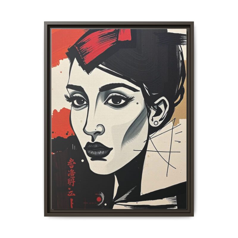Wall Art Print of A black and white abstract portrait of a woman's face - Image 62