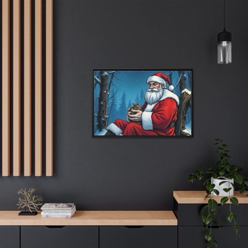 Canvas Art of Santa's Gentle Moment in the Snowy Woods - Image 33