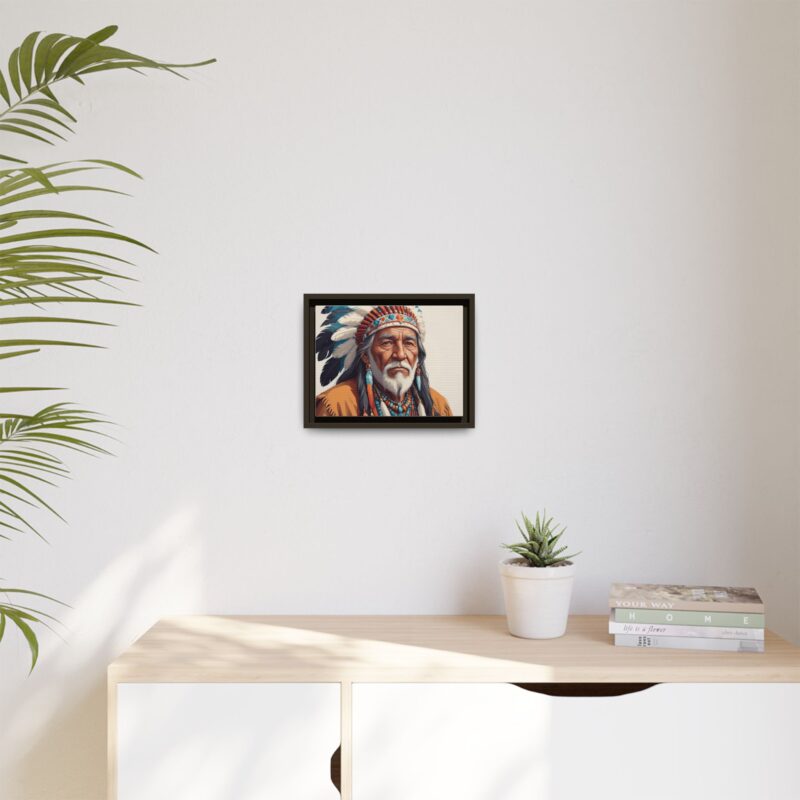 Matte Canvas, Framed elderly Native American man - Image 44