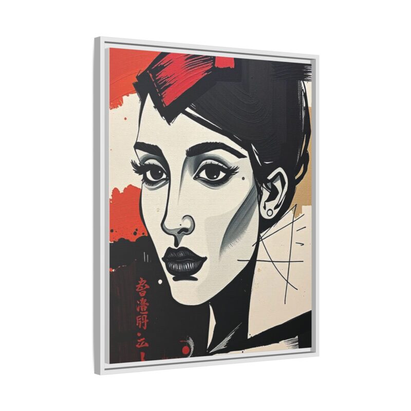 Wall Art Print of A black and white abstract portrait of a woman's face - Image 95