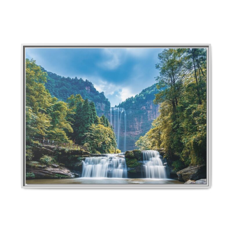 Canvas Wall Art - Waterfall Mountain Landscape - Image 110