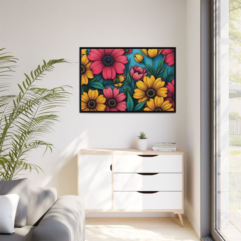 Matte Canvas, Framed Pop Garden - Image 4