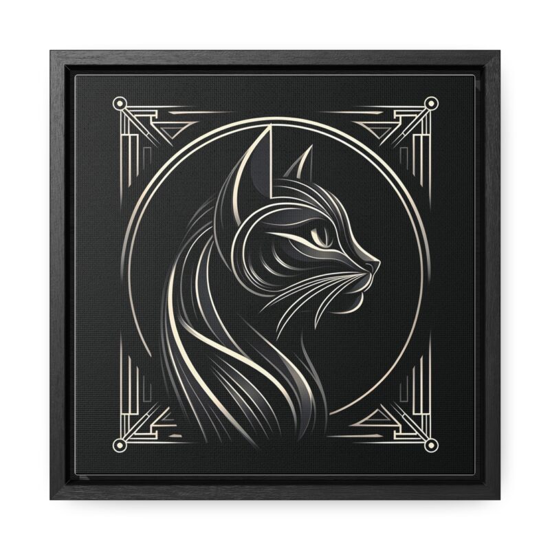 Sophisticated Black Cat in Art Deco Style - Elegant Metallic Wall Art - Image 12