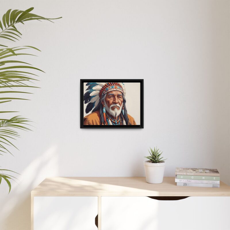 Matte Canvas, Framed elderly Native American man - Image 16