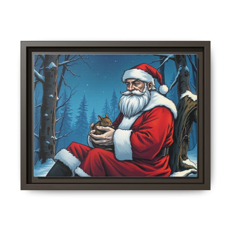 Canvas Art of Santa's Gentle Moment in the Snowy Woods - Image 42