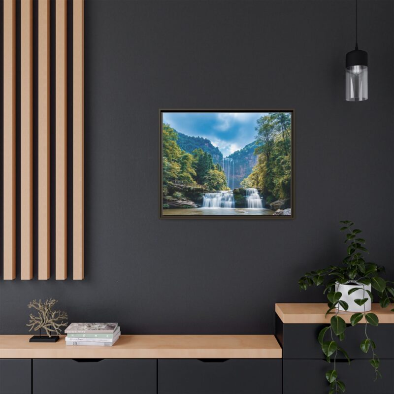 Canvas Wall Art - Waterfall Mountain Landscape - Image 125