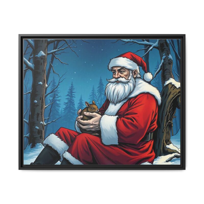 Canvas Art of Santa's Gentle Moment in the Snowy Woods - Image 122