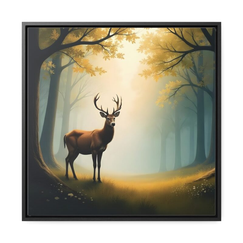 Canvas Wraps - Graceful Deer in Misty Forest Wall Art - Image 25