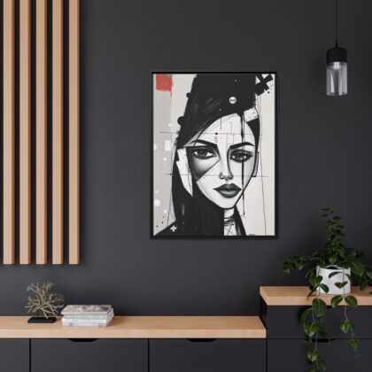 Canvas Art on An elegant and modern black-and-white abstract portrait