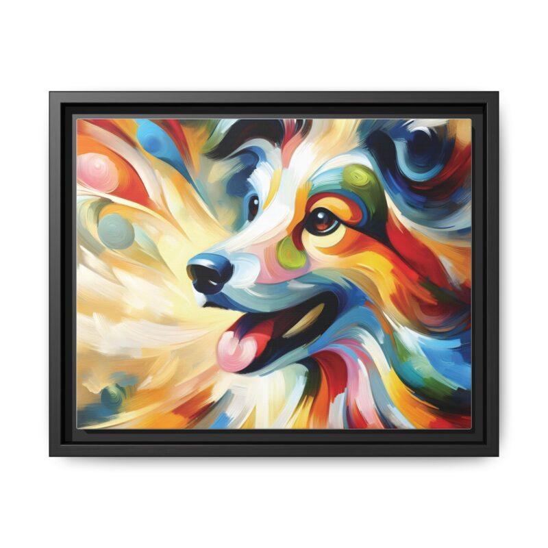 Matte Canvas, Framed Colorful Abstract Dog Canvas Art for Modern Wall Decor - Image 9