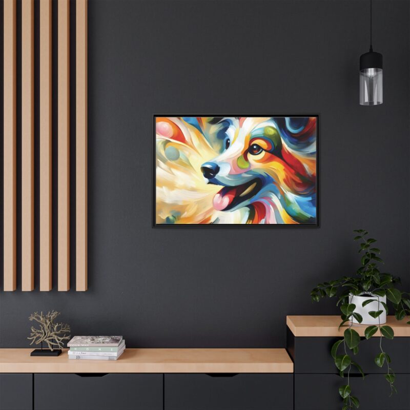 Matte Canvas, Framed Colorful Abstract Dog Canvas Art for Modern Wall Decor - Image 36