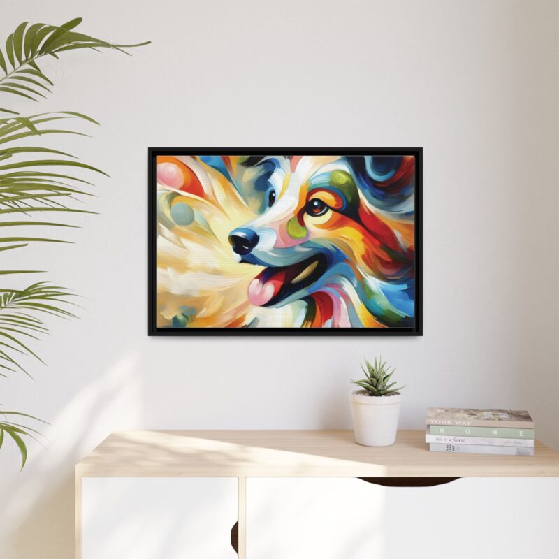 Matte Canvas, Framed Colorful Abstract Dog Canvas Art for Modern Wall Decor - Image 27