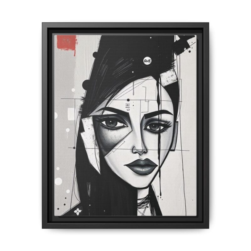 Canvas Art on An elegant and modern black-and-white abstract portrait - Image 10