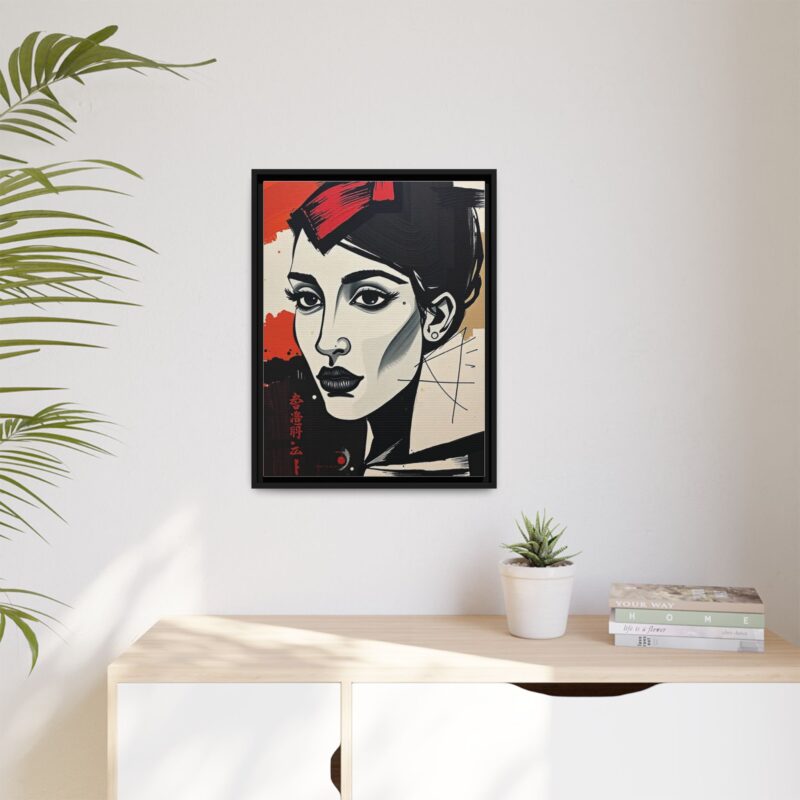 Wall Art Print of A black and white abstract portrait of a woman's face - Image 24