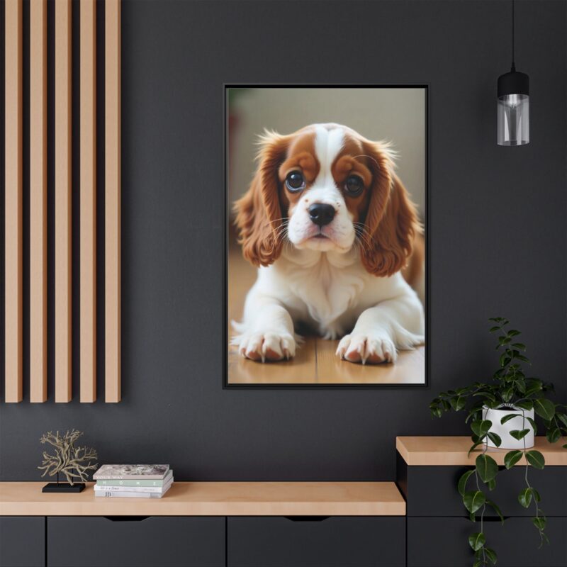 A beautifully detailed canvas print of a Cavalier King Charles Spaniel"