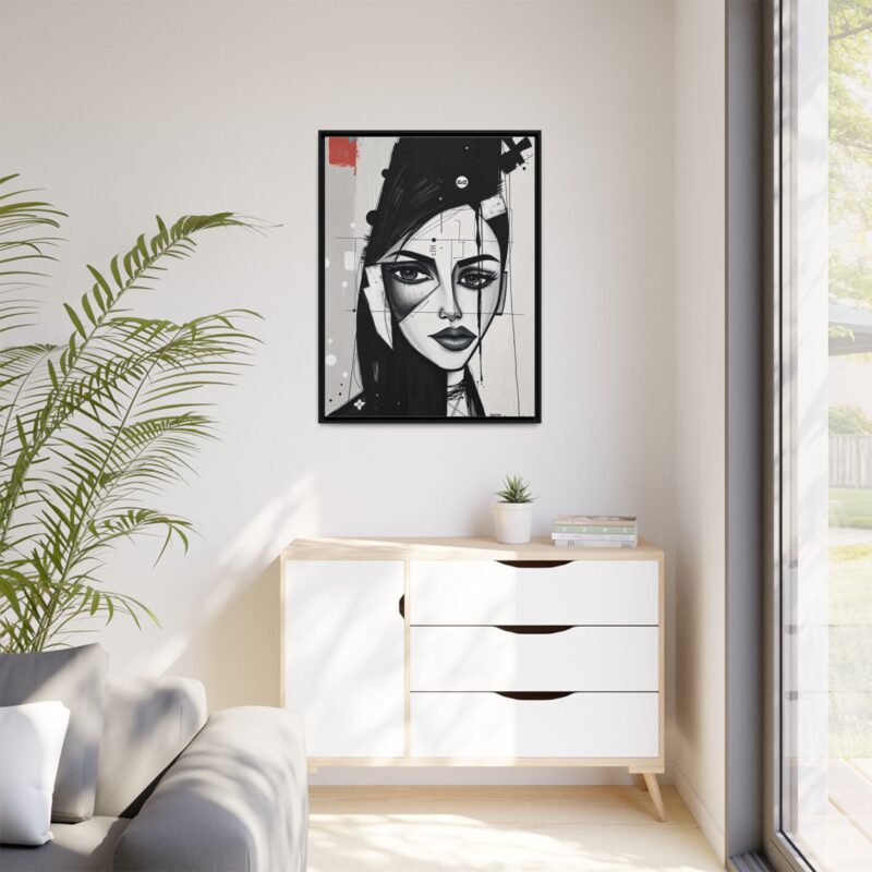 Canvas Art on An elegant and modern black-and-white abstract portrait - Image 4