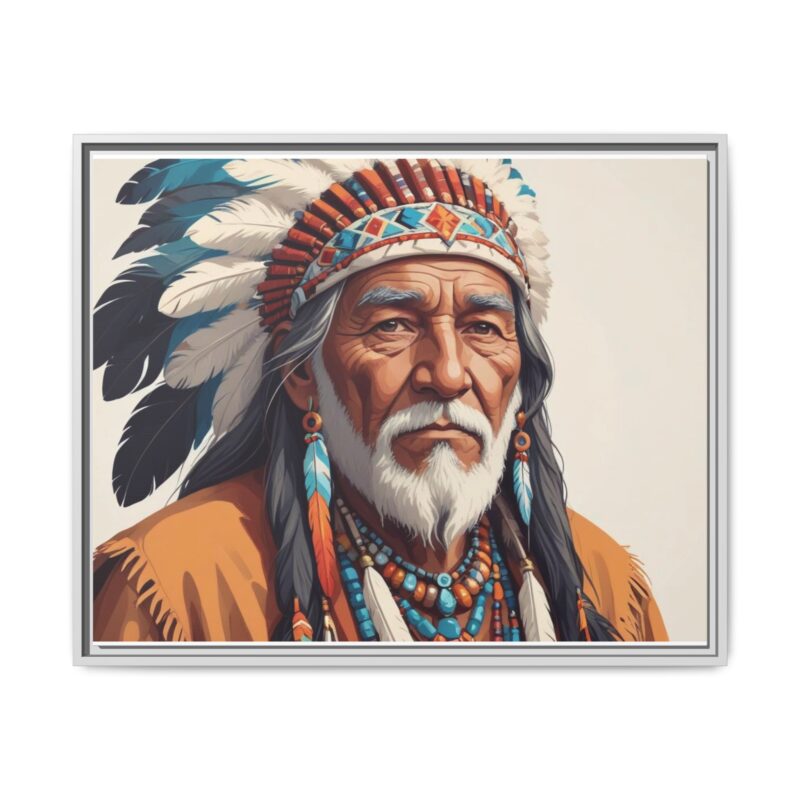 Matte Canvas, Framed elderly Native American man - Image 130