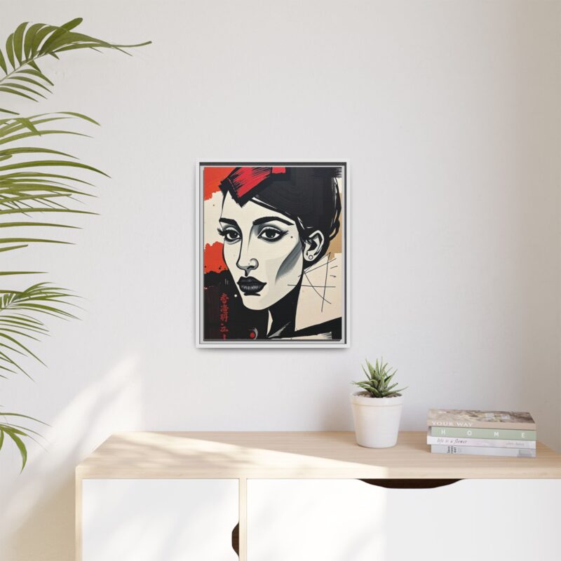 Wall Art Print of A black and white abstract portrait of a woman's face - Image 60