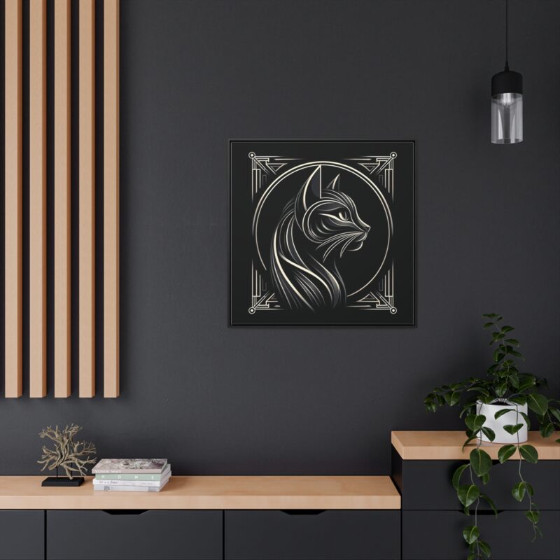 Sophisticated Black Cat in Art Deco Style - Elegant Metallic Wall Art - Image 40