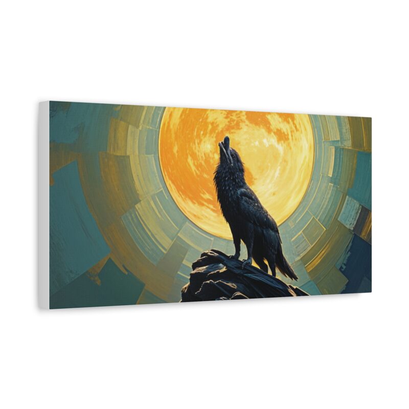 Wolf Howling at the Full Moon Canvas Print Wall Art - Image 6