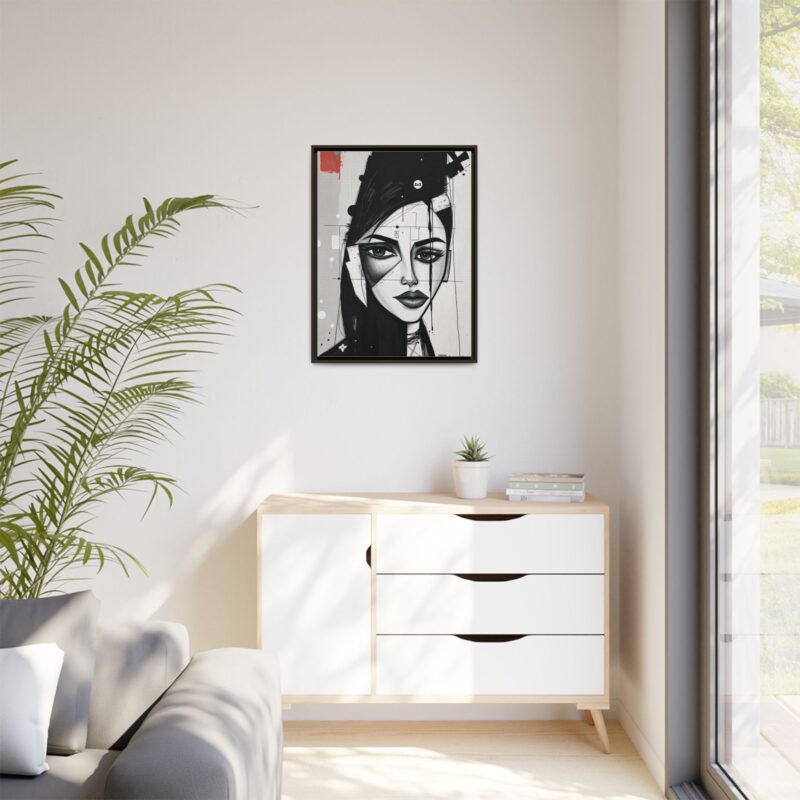 Canvas Art on An elegant and modern black-and-white abstract portrait - Image 72
