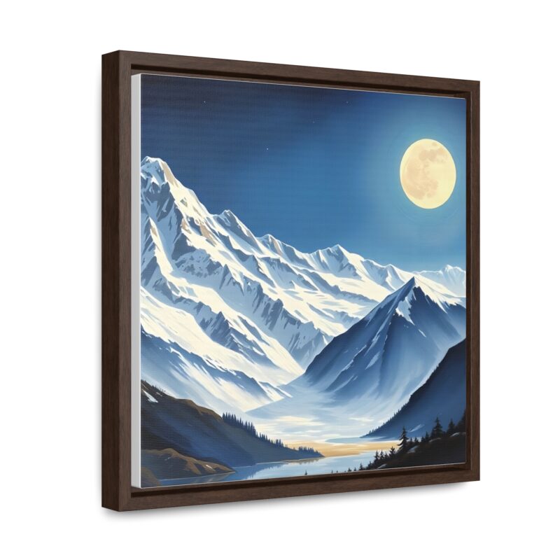 Canvas Wraps - Snow-Capped Mountains Under a Full Moon - Image 14